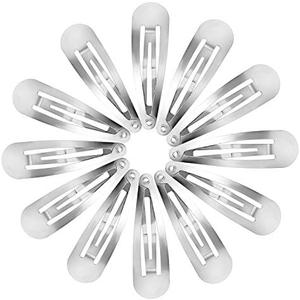 Hotop 50 Pack Snap Hair Clips Hair Barrettes for Kids, Girls and Women, 50 mm (Silver)