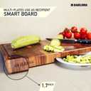 Extra Large Black Walnut End Grain Cutting Board 24 x 15 x 1.7 Inch, Butcher Block with Juice Groove & Handles, Reversible Charcuterie & Chopping Board, Non Toxic Wooden Board with Oil & Plate