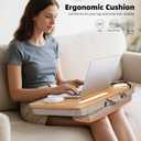 Wishacc Portable Bamboo Lap Desk Tray, Natural Wood, Large 21.1 x 12.9 Inch, for Home Office