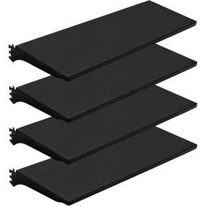 Eastern Tree 4 Packs Gondola Shelves 35 1/4L x 11 1/2W for Industrial Grade Black Pegboard Display Stand, 4 Shelves Fit to 3x6.5 Feet Gondola Units with 8 Supply Arms, 4 Packs 3 Feet Width