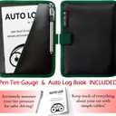 Glove Box Compartment Organizer - Car Document Holder - Owner Manual Case Pouch - Vehicle Storage Wallet for Registration & Insurance Card - Premium Auto Paperwork Holder - Log Book included - Green