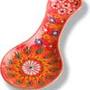 Handmade Spoon Rest, Ceramic Spoon Rest for Stove Top, 10" Spoon Rest for Kitchen Counter, Dishwasher Safe Spoon Holder for Stove, Housewarming Gifts Utensil Rest, Colorful Spoon Rests (Orange)