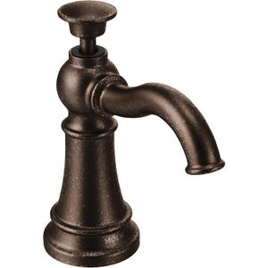 Moen S3945ORB Traditional Deck Mounted Kitchen Soap Dispenser with Above the Sink Refillable Bottle, Oil Rubbed Bronze