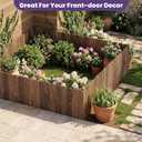 Garden Wooden Fence Edging, Burnt Wood Finish, Fir Wood,Outdoor Lawn Landscape Border (3, 11.8" Height)