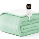 Homemate Heated Blanket Electric Throw - 50"x60" Heating Blanket Throw 1/2/4/6/8 Hours Auto-Off 10 Heat Levels Over-Heat Protection Soft Flannel Sherpa ETL Certification (striped))