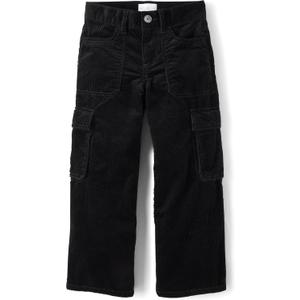 The Children's Place Girls Corduroy Pants (6-7, Black Baggy Cargo)