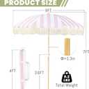 Lefedrasticity Boho Outdoor Umbrella with Tassels,6ft Table Umbrella Outdoor Patio with Knobs Tilt,Wind Resistant Portable Beach Umbrella UPF50+ Fringe Umbrellas For Pool Backyard Deck Garden