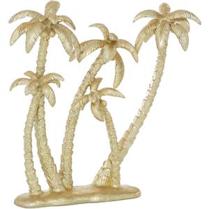 Deco 79 Polyresin Tree Decorative Sculpture Palm Home Decor Statue, Accent Figurine 15" x 5" x 16", Gold