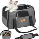 SMOUATOU Cat Carrier, Dog Carrier, Cat Bag Carrier, Cat Travel Carrier, Soft-Sided and Scratch-Proof mesh Cat Bag Pet Carriers, Travel Puppy Carry, Pet Home (Grey)