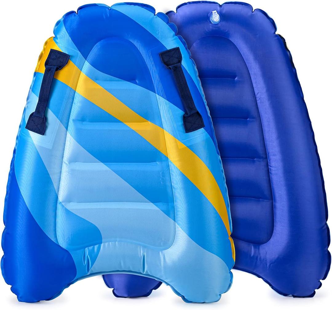 Inflatable Boogy Boards for Beach Travel Toys, 30 Cavas Slip Slide Water Park Body Surfing Board with Handles, Summer Fun Water Pool Game Toys for Kids 4,8,12 Ages, Pcs