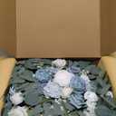 Artificial Arch Flowers Kit (Pack of 4), 2Pcs Artificial Flower Arch Decor, 2Pcs Drapes, Ceremony and Reception Background Rose Decoration, Grayish Blue Floral Outdoor Party Decor