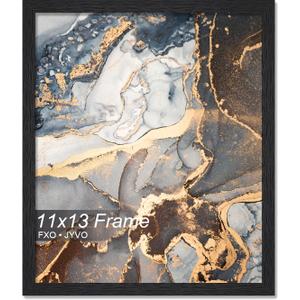 Fxojyvo Engineered Wood 11x13 Picture Frame, Black Frame for 11 x 13 Inch Picture Poster Photo, Light Weight 11 by 13 Frame with Wood-grain for Wall - 1 Pack/Black/11 x13