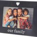 MIMOSA MOMENTS "Our Family Black 4x6 Picture Frame with Silver Heart Ornament, Tabletop Display, Family Photo Frame for Home Decor, Gift for Housewarming, Christmas, Home Keepsake