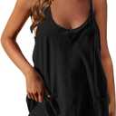 Athletic Dress for Women Hot Shot Mini Dress Onesie Oversized Romper Pockets Built-in Shorts Summer Small