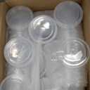 Funnymoom 50 Set 24oz Clear Plastic Drink Buckets with Lids and Straws Disposable Iced Coffee Cups Rum Buckets for Cocktail Parties Smoothie Cup Bulk with Handles for Beach Pool Party Supplies