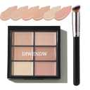 6 Colors Correcting Concealer Palette,Colors Corrector Palette,Moisturizing Full Coverage Liquid Foundation Cream Contour Makeup Palette with Brush