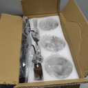 Farmhouse Bathroom Vanity Light Fixtures, Rustic 3-Light Wood Vanity Lights for Bathroom, Vintage Black Wall Sconces Lighting, Light fixtures Over Mirror, with Glass Shade