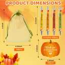 Tenceur 48 Sets Thanksgiving Baby Shower Gifts Bulk Pumpkin Ballpoint Pens Favors with Thank You Cards Organza Bag Pumpkin Ballpoint Pens Set for Thanksgiving Baby Shower Party Favors Gifts