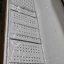 Himix 5-Tier Storage Folding Shelf with 20 Hooks, 4 Wheels, and Adjustable Feet, Stainless Steel (White)