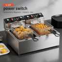 Commercial Electric Deep Fryer, Dual Tank 3400W Electric Fryer with Basket