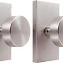 Brushed Nickel Dummy Door Knob Interior, Hall and Closet Dummy Door Knob Door Handles, 2 Pack