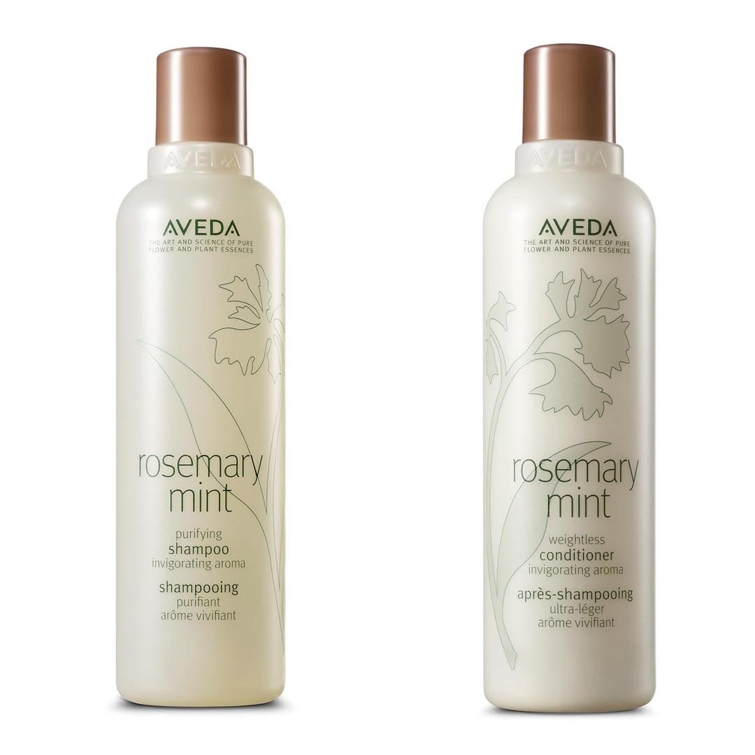 Aveda Rosemary Mint Purifying Shampoo & Conditioner Gift Set | Clarifying Shampoo | Lightweight Conditioner | Normal to Oily Hair | Fine to Medium Hair Types | Includes 2 Full Size Products