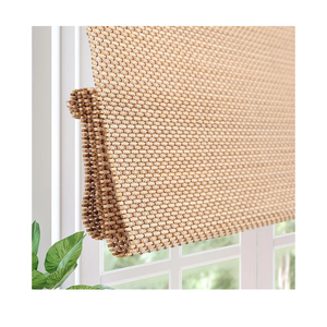 Cordless Blackout Bamboo Roman Shades, Easy Installation Natural Woven Wood Shades, Great Privacy Lined Bamboo Blinds for Windows, Sirocco