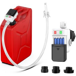 Fuel Transfer Pump with Auto Stop Sensor Overfill Protection, 3.2 GPM Portable Automatic Fuel Transfer Pump Kit with 4 Tank Adapter, Portable Gas Pump for Oil, Diesel, Gasoline Black
