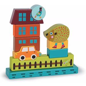 Wooden Puzzle OOPS Wooden Preschool Puzzle Magnetized Puzzle, Hedgehog