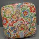 LVTXIII Set of 2 Outdoor Chair Cushions for Patio Furniture, Water Repellent Patio Chair Cushions 17"x16" with Ties, U-Shaped Dining Chair Pads for Garden Kitchen Use, Flower Multi