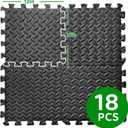 3x6 Feet Interlocking Foam Floor Mats (18-Pack) - 0.4"10mm Thick Gym Mats for Home Workouts, Exercise & Play - Puzzle Tiles for Home Gym, Yoga, Kids Area.