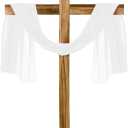 DDETYM 59 Inch Easter Wood Cross Large Standing Cross for Yard Wooden Jesus Christian Wall Crucifix Stand He is Risen Easter Decor for Home Room Church Decor(White)