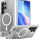Temdan Magnetic for Samsung Galaxy S23 Ultra Case, [Innovate Stand][Military Grade Drop Protection][Non Slip][Translucent Matte] Shockproof Phone Case for Galaxy S23 Ultra 6.8" 2023 -Sliver (Silver)