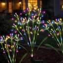 Solar Garden Lights Outdoor: Waterproof 2-Pack DIY Decorative Firework Lights with 2 Modes for Yard Patio Pathway Outside Fairy Decor - Gifts for Women Mom Mothers Day Multicolor