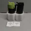 Olive Oil Dispenser Bottle, 16oz/470ml Oil Sprayer for Cooking, 2 in 1 Glass Oil Spray Bottle Spray and Pour for Kitchen, Salad, Air Fryer, BBQ(Black & Green-2PCS)