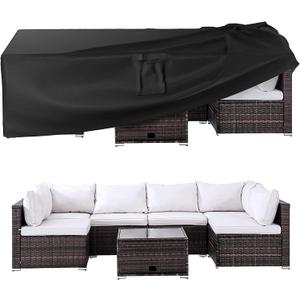 Ruimoy Patio Furniture Covers, Outdoor Furniture Cover Waterproof, General Purpose, Outside Table and Chair Covers, Heavy Duty 600D (128 Inch L x 82 Inch W x 28 Inch H)