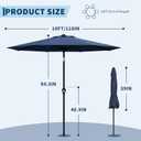 Garvee 10FT Patio Umbrella - Outdoor Table Umbrella with Smooth Crank Lift, Push Button Tilt and 8 Sturdy Ribs - Market Umbrella UV Protection Waterproof for Pool, Deck, Yard, Garden