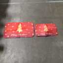 Arttown Merry Christmas Xmas Bathroom Rug Mat Set of 2, Cute Gnome Gray Washable Cover Floor Rug Carpets Floor Bath Mat Bathroom Decorations size Big 31x19 Inch, Small 23x15 Inch