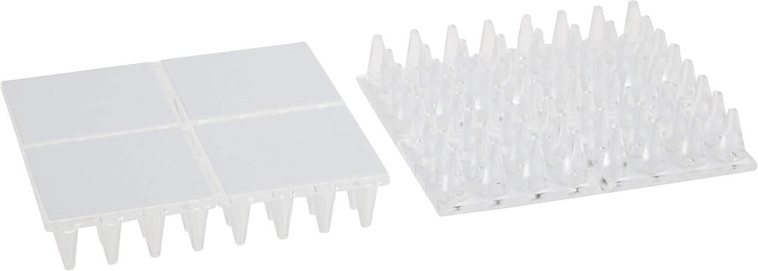 SoftTouch 4" Square Adhesive Anti-Dent Carpet Protectors with 5/8" Spiked Bottom, Self-Stick Spiked Furniture Pads for Tables, Beds, Sofas, Chairs, Set of 2, Clear