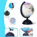 KISEER 8 Inch World Globe with Stand Rotating Earth Spinning Globe for Kids Geography Classroom Education or Decorations (White)