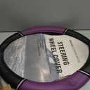 Road Comforts Leather Steering Wheel Cover - Made with PVC Leather - Anti-Slip, Universal Fit 14 1/2 inches to 15 inches - Purple