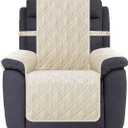 Ameritex Waterproof Nonslip Recliner Cover Stay in Place, Dog Chair Cover Furniture Protector, Ideal Recliner Slipcovers for Pets and Kids (Ivory, 23")