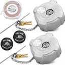 2 Pack 3" Female 1/4 Turn Locking Fuel Tank Cap, Compatible with Freightliner Century 112, Cascadia 125, Columbia 112 120, Aluminum Truck Gas Cap, Replace 03-37017-000 03-37017-002 572.1018
