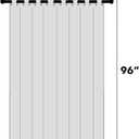 PrinceDeco 100% Blackout Curtains for Bedroom Sliding Door Curtain for Living Room Blackout Curtains 96 Inches Long Thermal Insulated Treatment Sliding Glass Door Insulation,W100 X L96 Inch, Navy