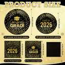 FoldTier 200 Pcs Graduation Plates and Napkins 2026, Black and Gold Graduation Decorations, Class of 2026 Congrats Grad Paper Plates and Napkins for College High School Graduations Party, Serve 50