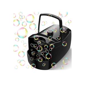 Bubble Machine, Automatic 18000+ Per Minute Big Bubbles Blower Maker for Kids Toddlers with 2 Speeds,6 Wands,Operated by Plugin or Batteries for Outdoor/Indoor Birthday Parties,Wedding (Black)