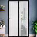 Insulated Door Curtain, Magnetic Thermal Insulated Door Cover Keep Cool in Summer 36'' x 81.6'' Fits Door Size 34'' x 80'', Self Sealing, Hands Free, Summer Air Conditioner Room Pet Friendly
