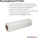 Rockrose DTF Transfer Film Roll 13 in x 328FT, Double Sided Matte, DTF Paper for Inkjet Printer, Cold/Hot Peel Heat Transfer Paper for T-Shirts, Direct to Film