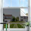 rabbitgoo One Way Privacy Window Film Window Tint for Home with Tools, UV Blocking Heat Control Static Cling No Glue, Daytime Privacy See Out Not in, 17.5 in X 6.5 Feet, Black Silver
