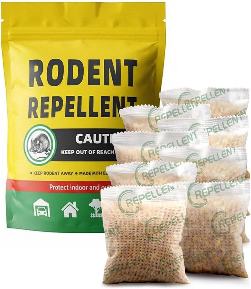 Rodent Repellent, Mice Repellent, Peppermint Rat Repellent, Keep Rodents Out of House/Cars/Rvs/Garages, Natural Mouse Repellents, Indoor & Outdoor 3 Months Protection, 8P (1 Ounce (Pack of 8))